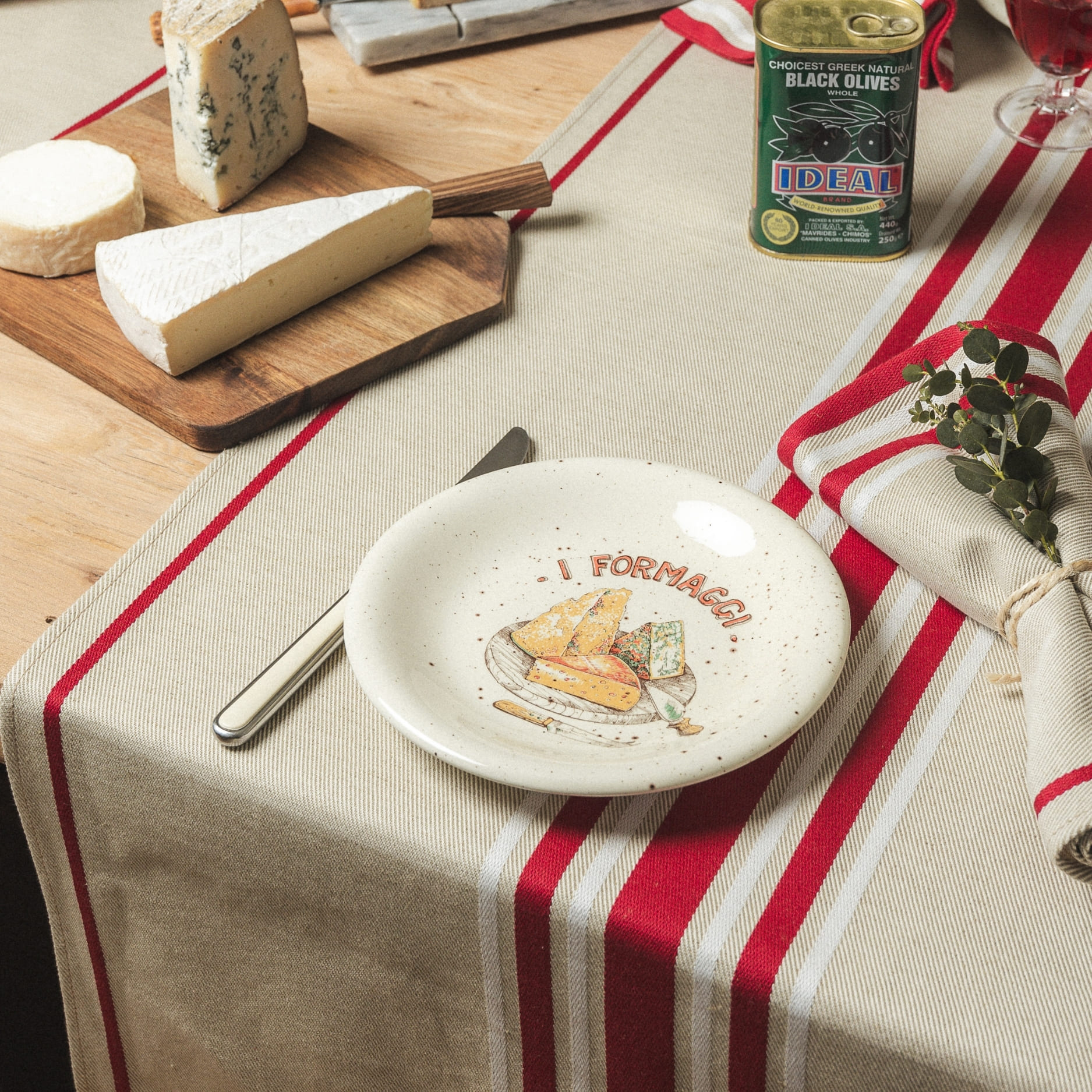 JETE DE TABLE CORDA BORDEAUX BLANC